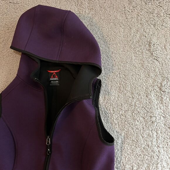 Gerry Women's Size Small Hooded Sleeveless Vest Purple Outerwear Athletic Zip - Picture 6 of 15